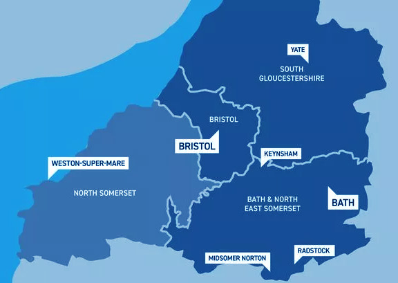 Somerset & Avon Map